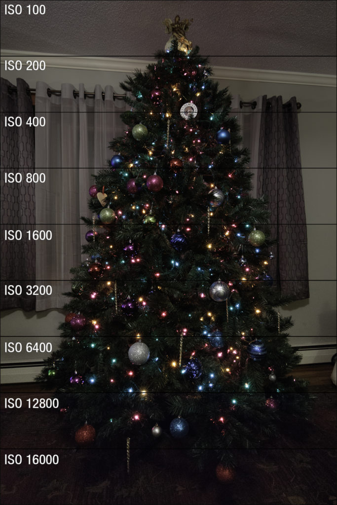 7D Mark II Christmas Tree ISO Test