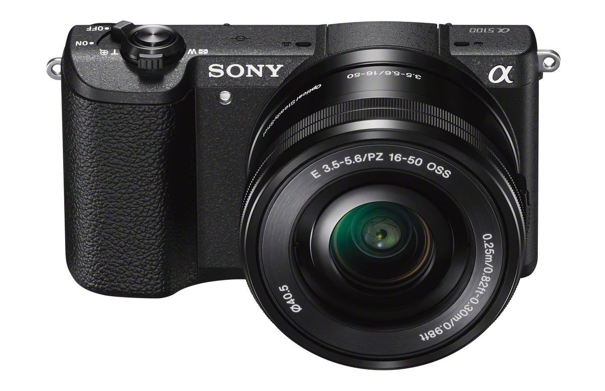 A front look at the Sony a5100 Mirrorless Camera Kit.