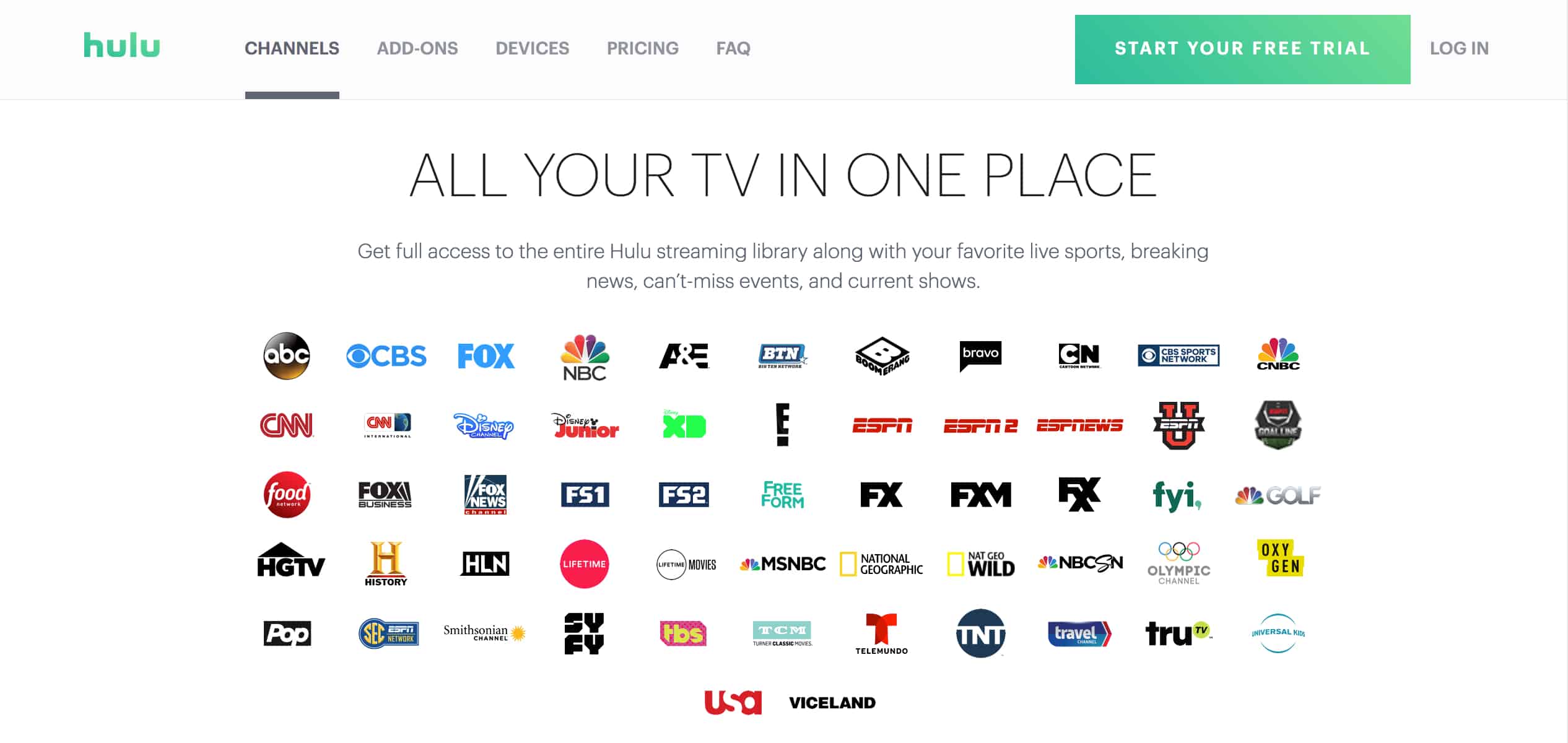 Hulu Live TV Package
