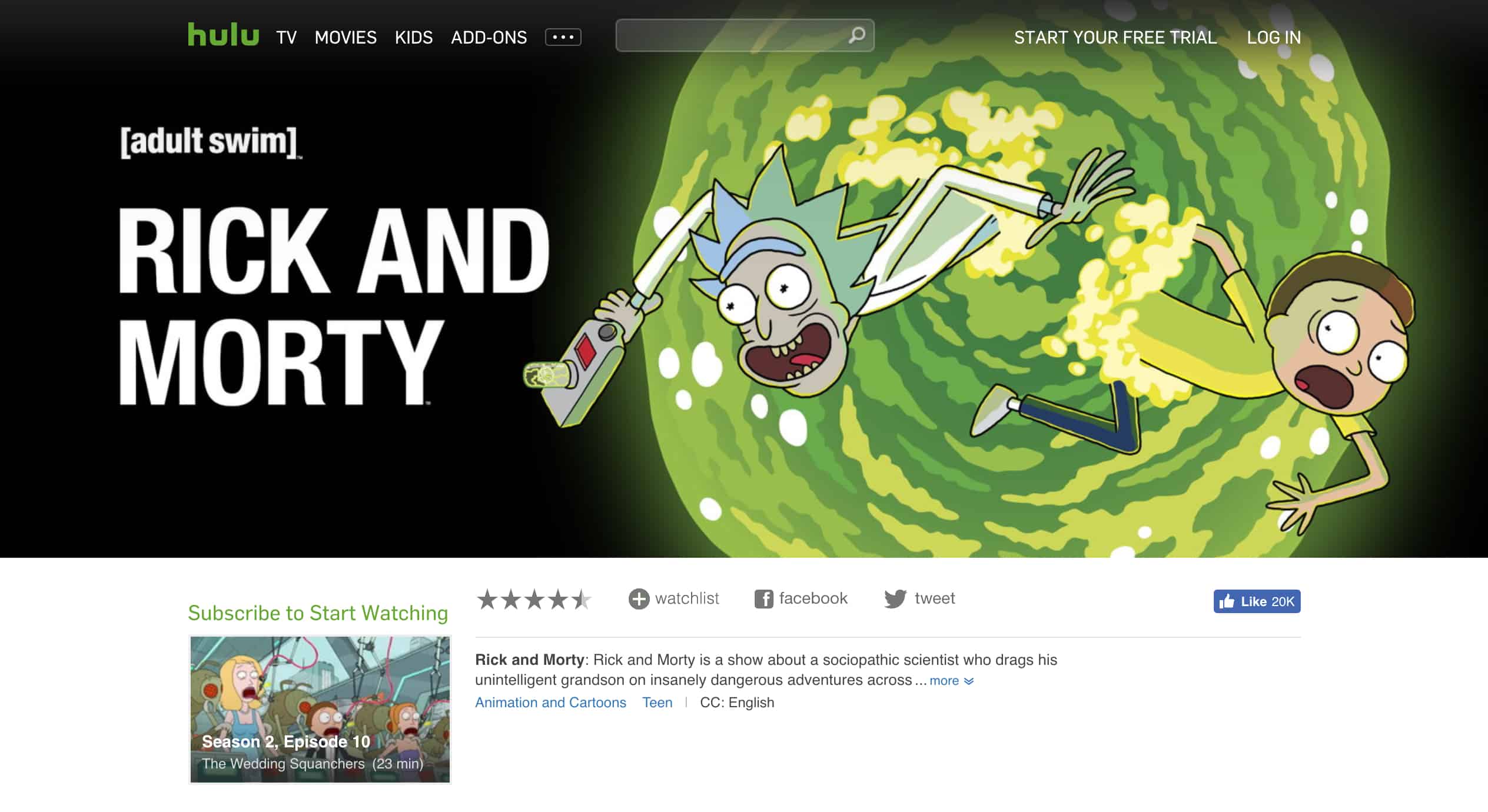 Rick & Morty Hulu On-Demand