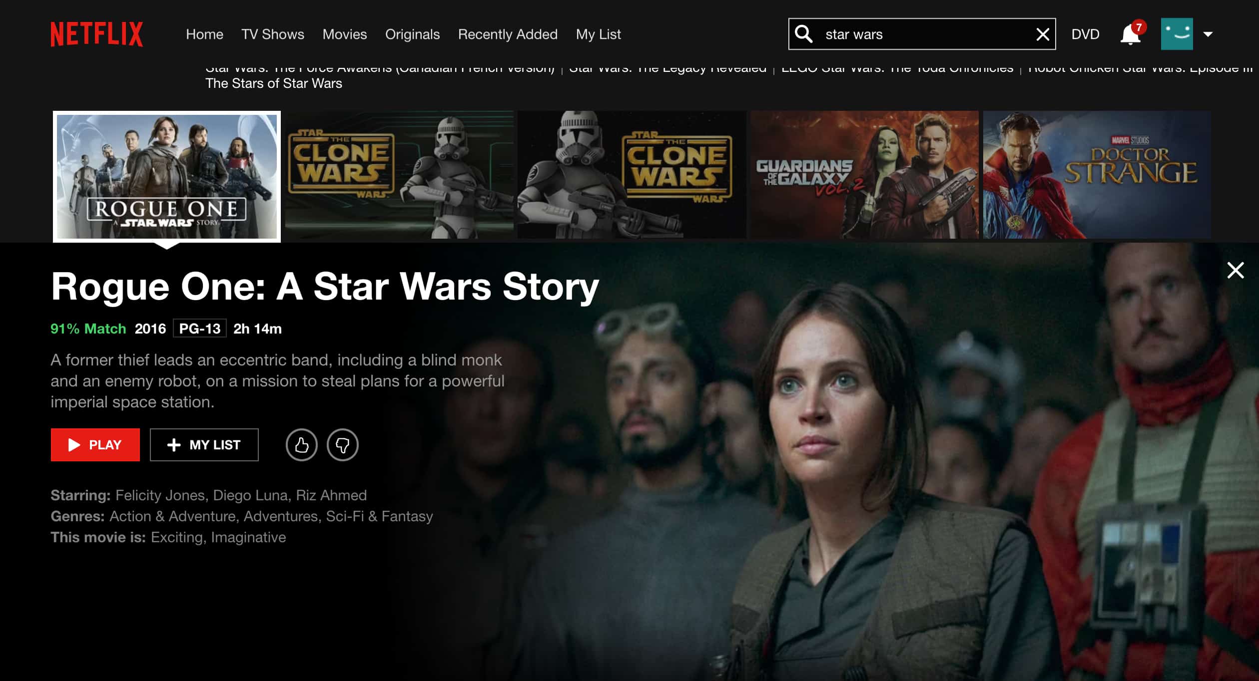 Netflix Star Wars Rogue One
