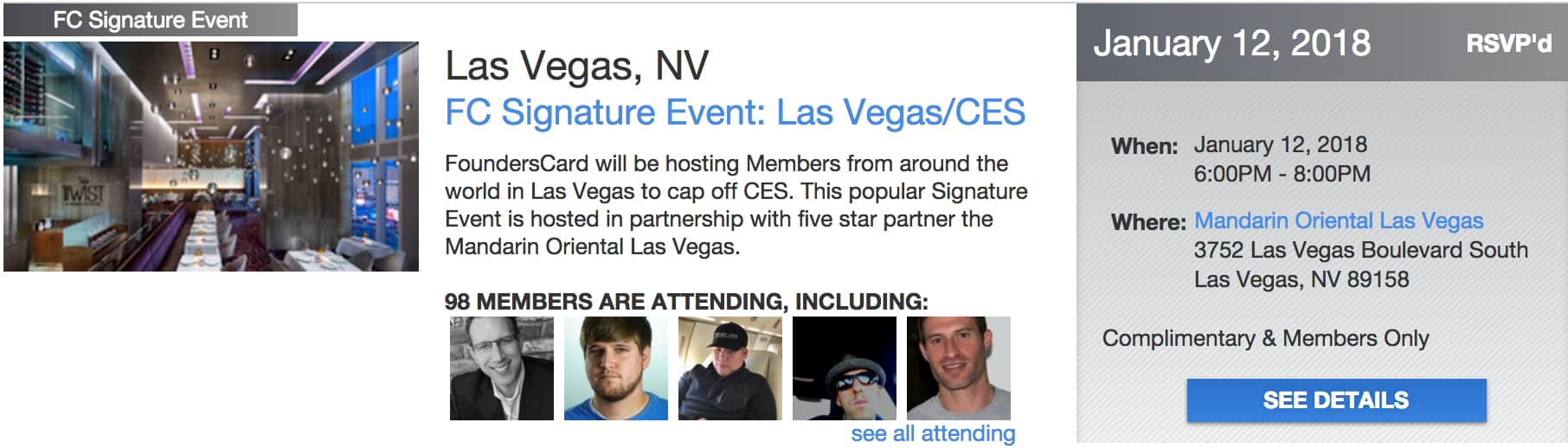 FC Signature Event CES Las Vegas 2018