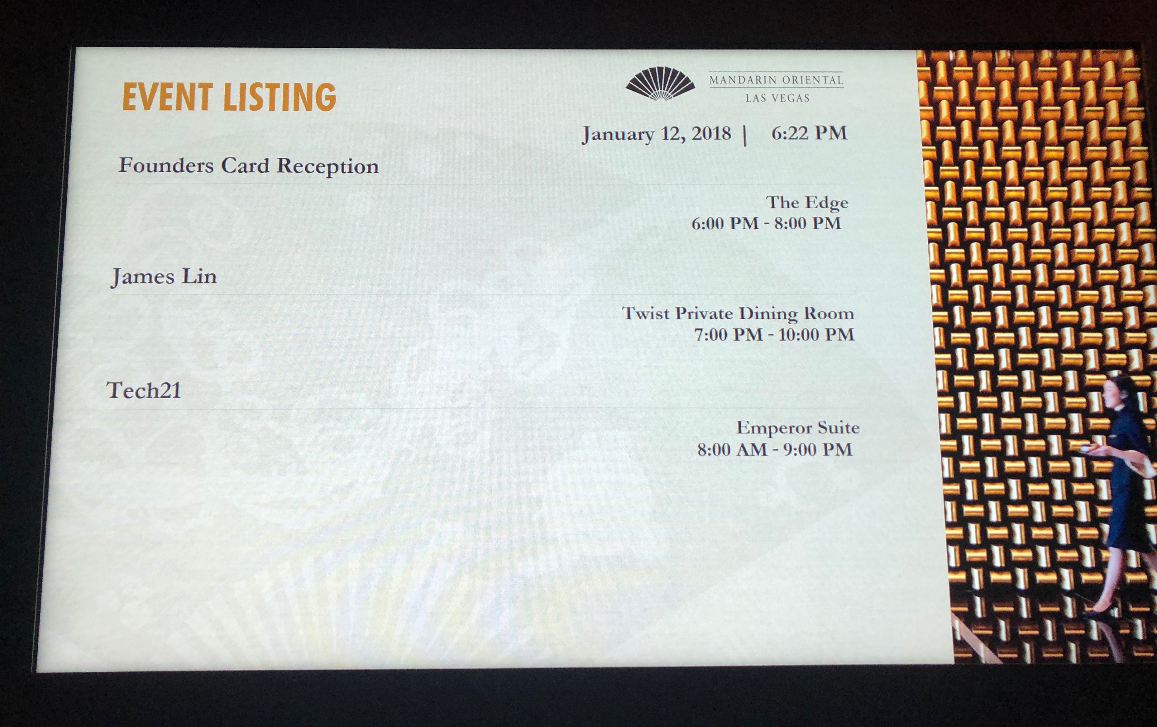 FoundersCard CES Event Welcome Board