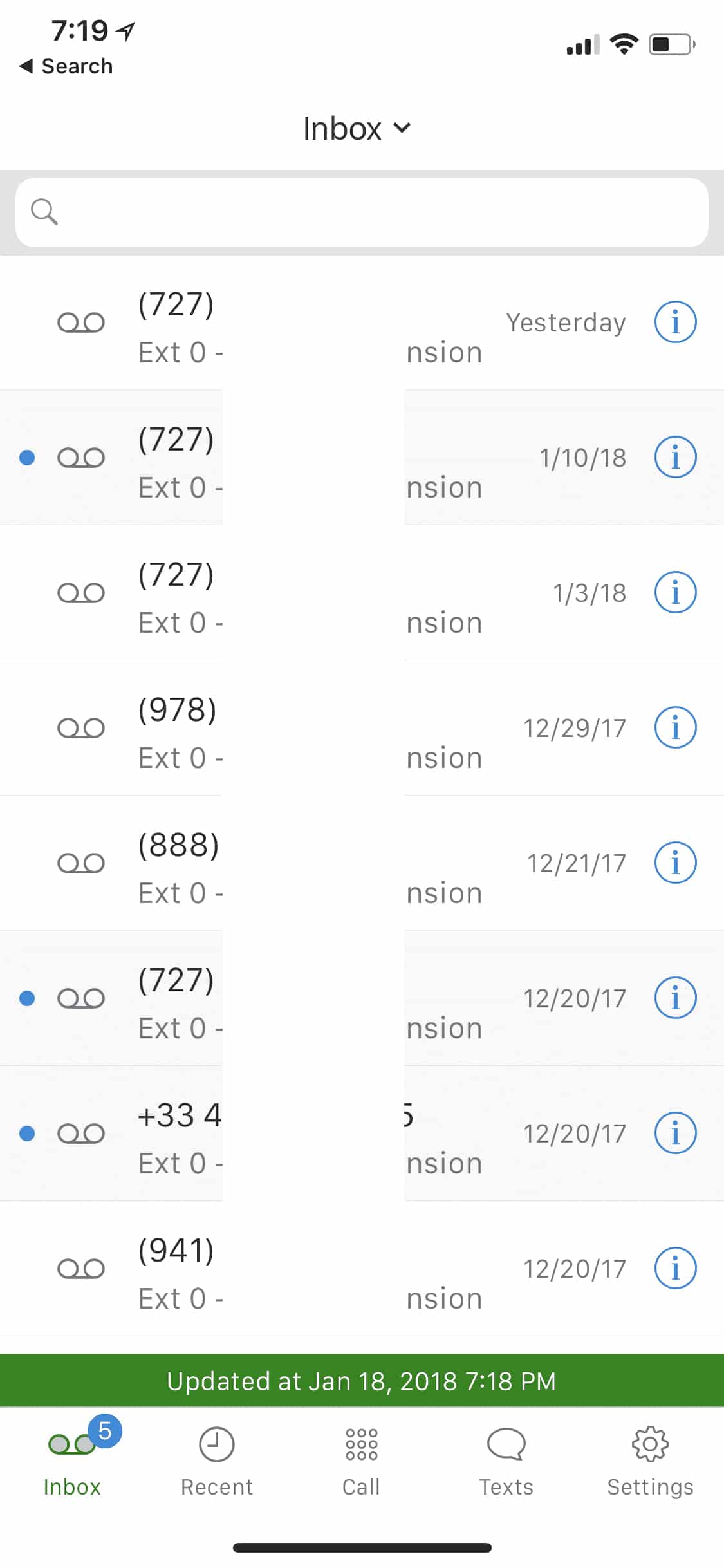 A view of the mobile interface for the Grasshopper app running on Apple's iOS.