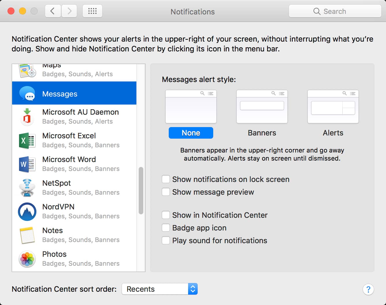 mac how to turn off imessage ding