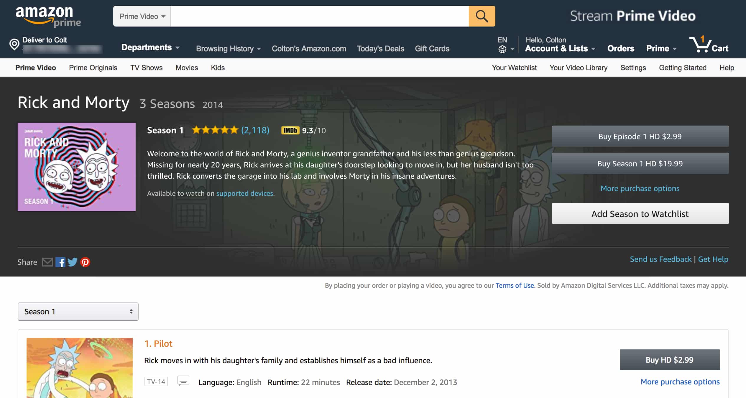 Rick & Morty Amazon Instant Video