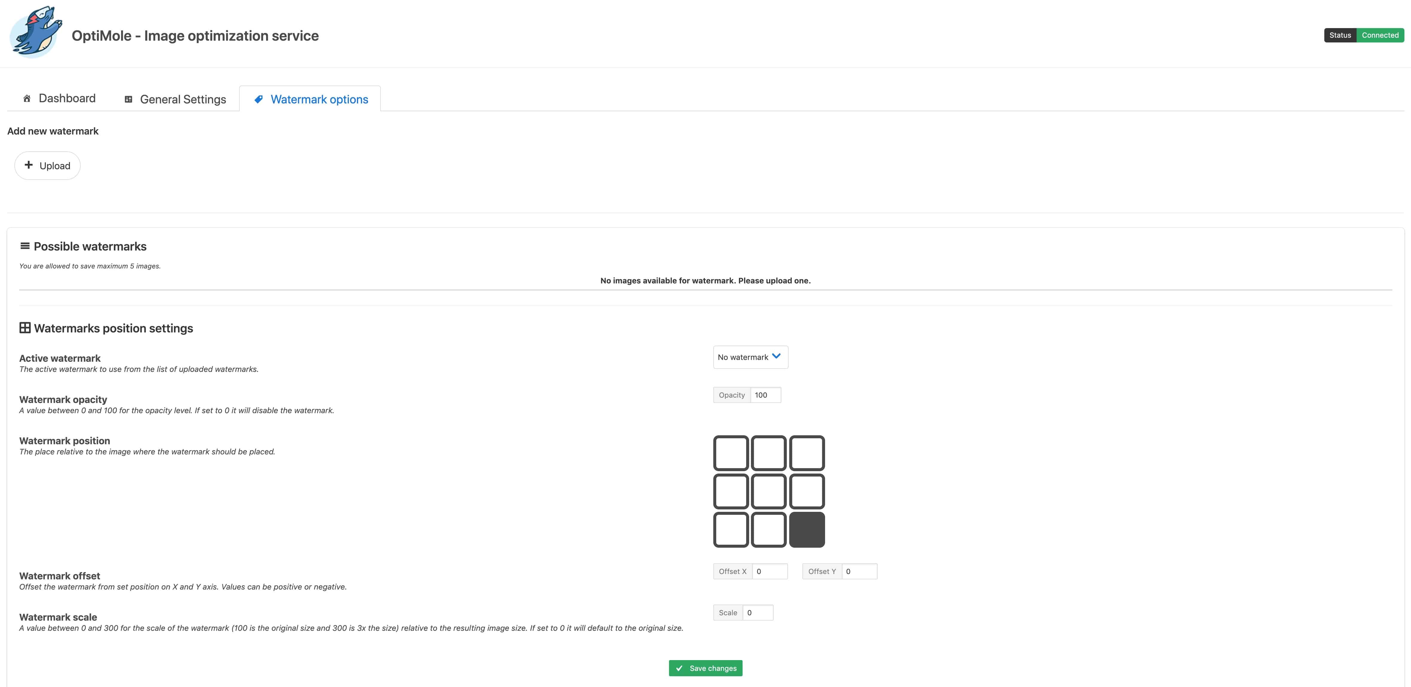 Optimole Watermark Options