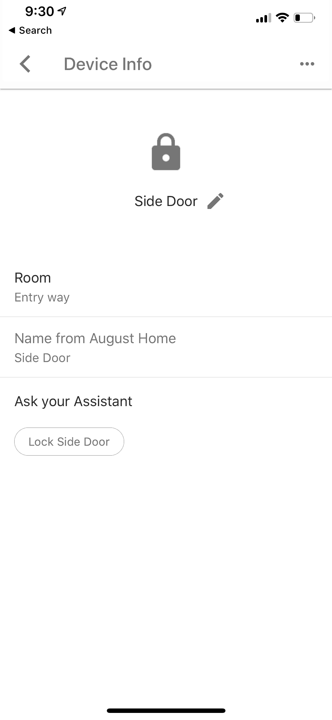 Google Assistant August Lock Configured