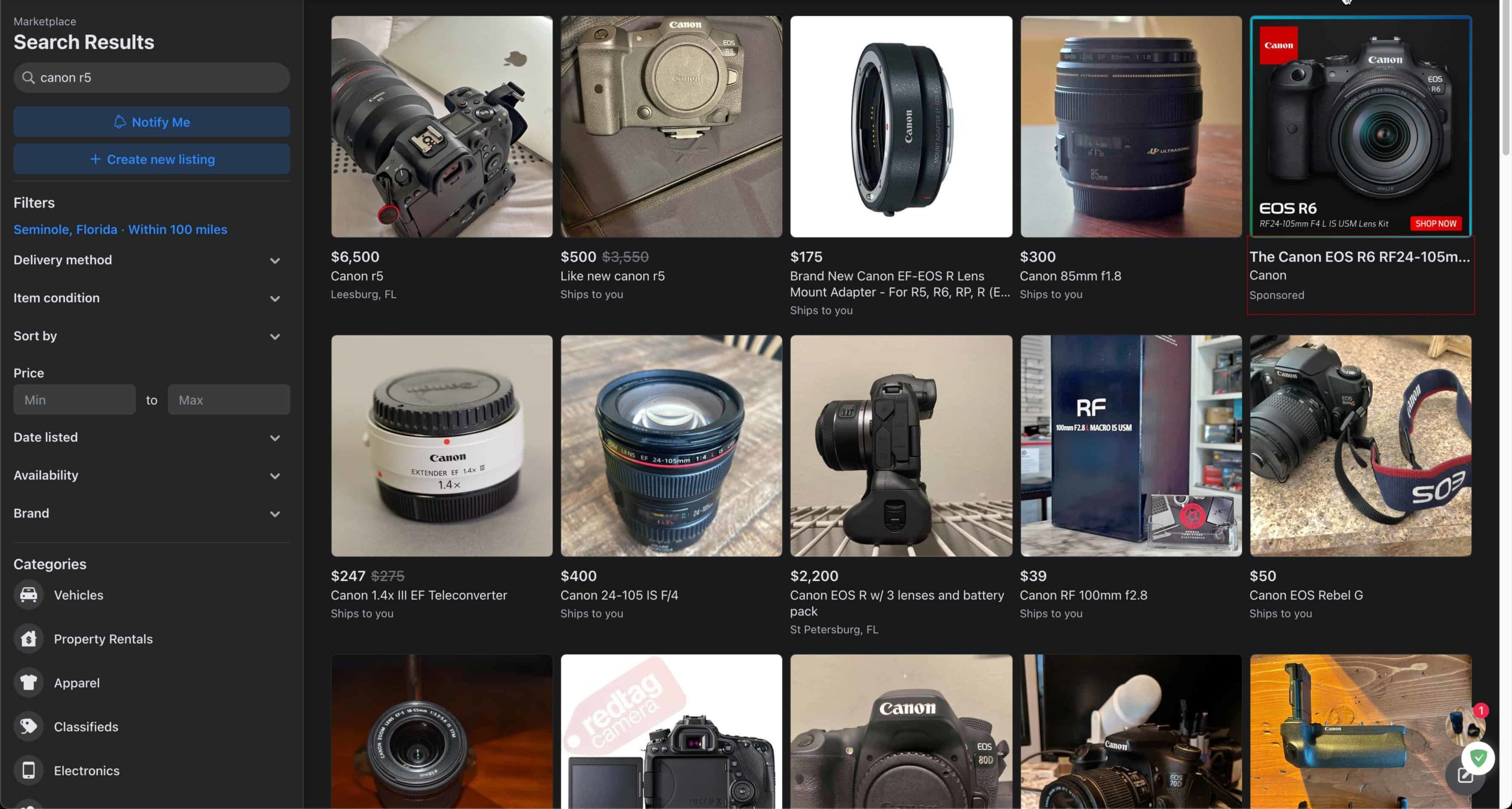 Canon R5 Used Facebook Marketplace scaled