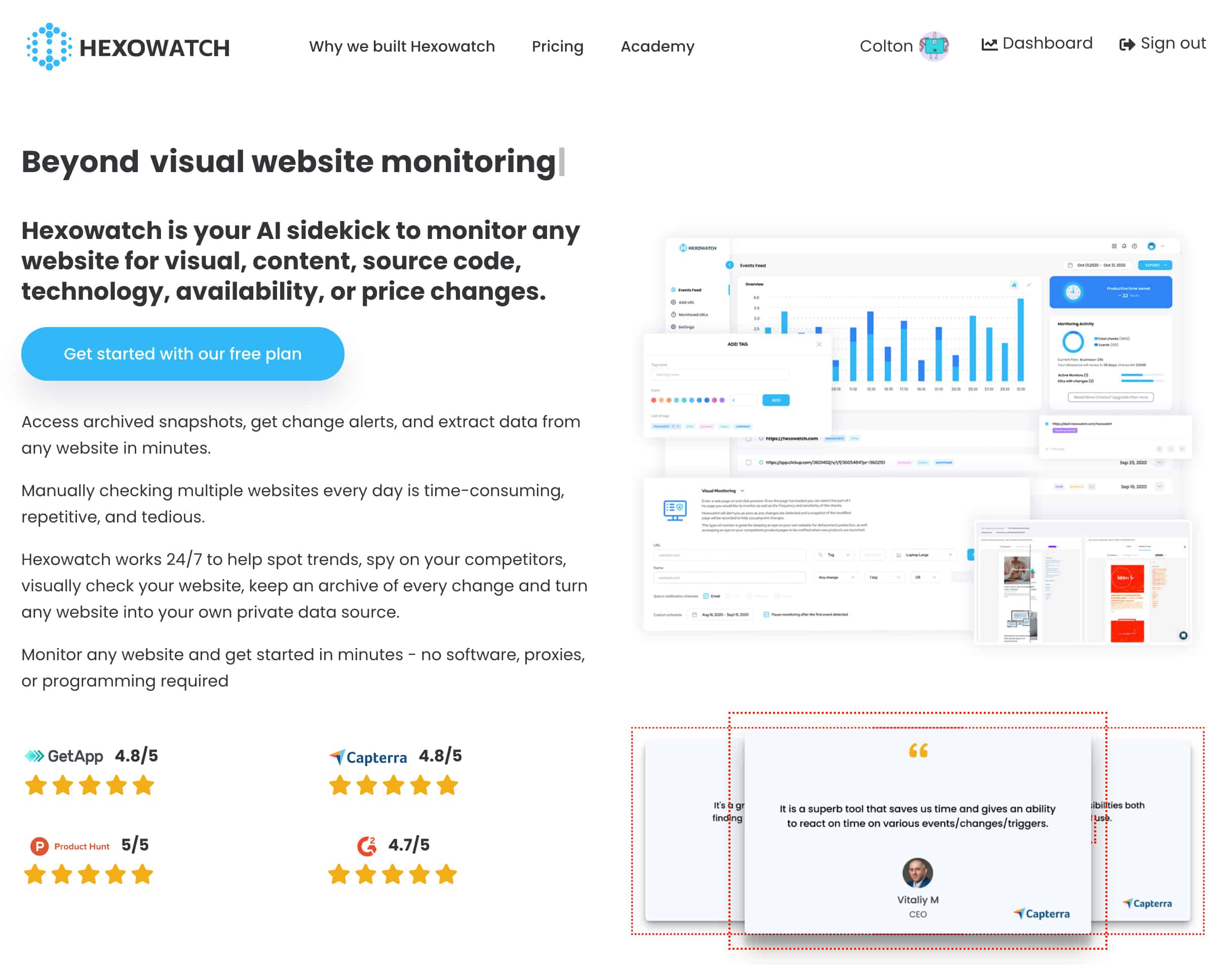hexowatch webpage monitoring