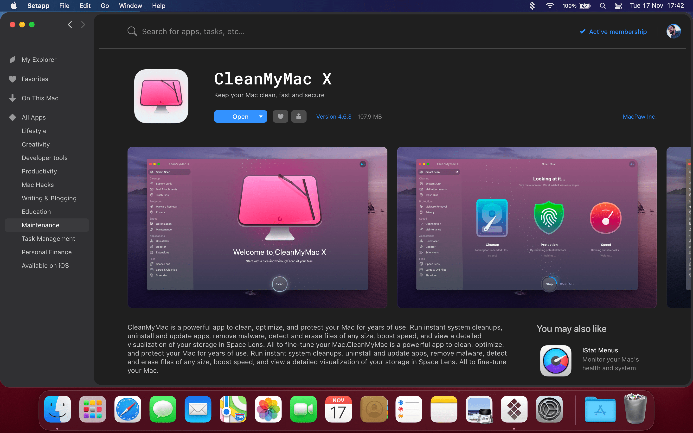 CleanMyMac X on Setapp